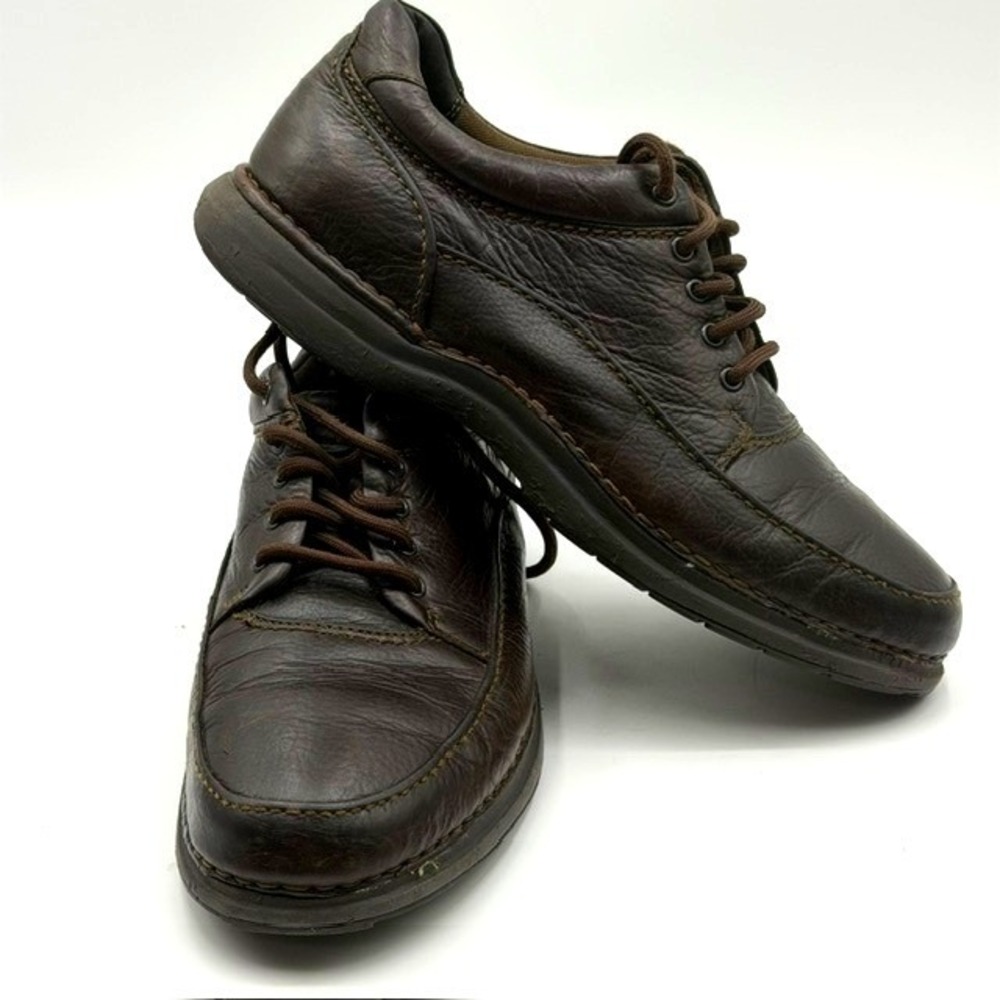 Rockport DMX Mens Brown Tumbled Leather Walking Shoes Moc Toe 11M Oxfords